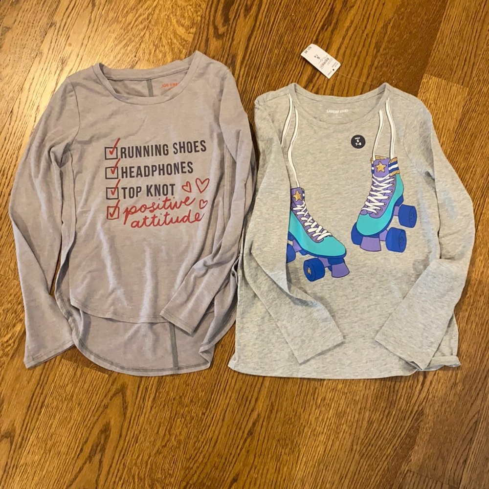 Two long sleeved 7/8 tops